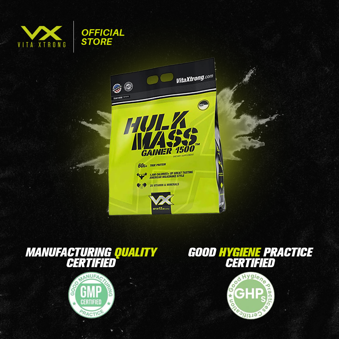 Vitaxtrong Hulk Mass Gainer 1500 (6lbs/2.7kg) | High Calorie Protein Muscle Gainer [VX]_3