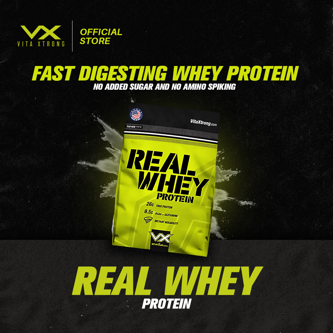 VITAXTRONG REAL WHEY 2lbs 1kg (third party lab tested) BUILD MUSCLE & BURN FAT_0
