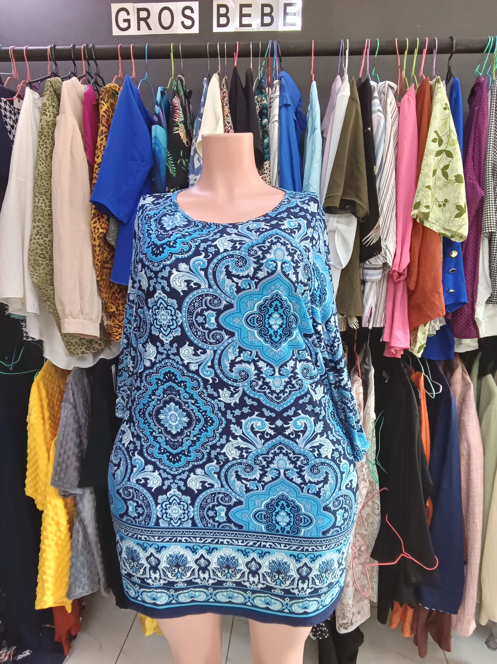 Office Blue pattern Gown (46/48)_0