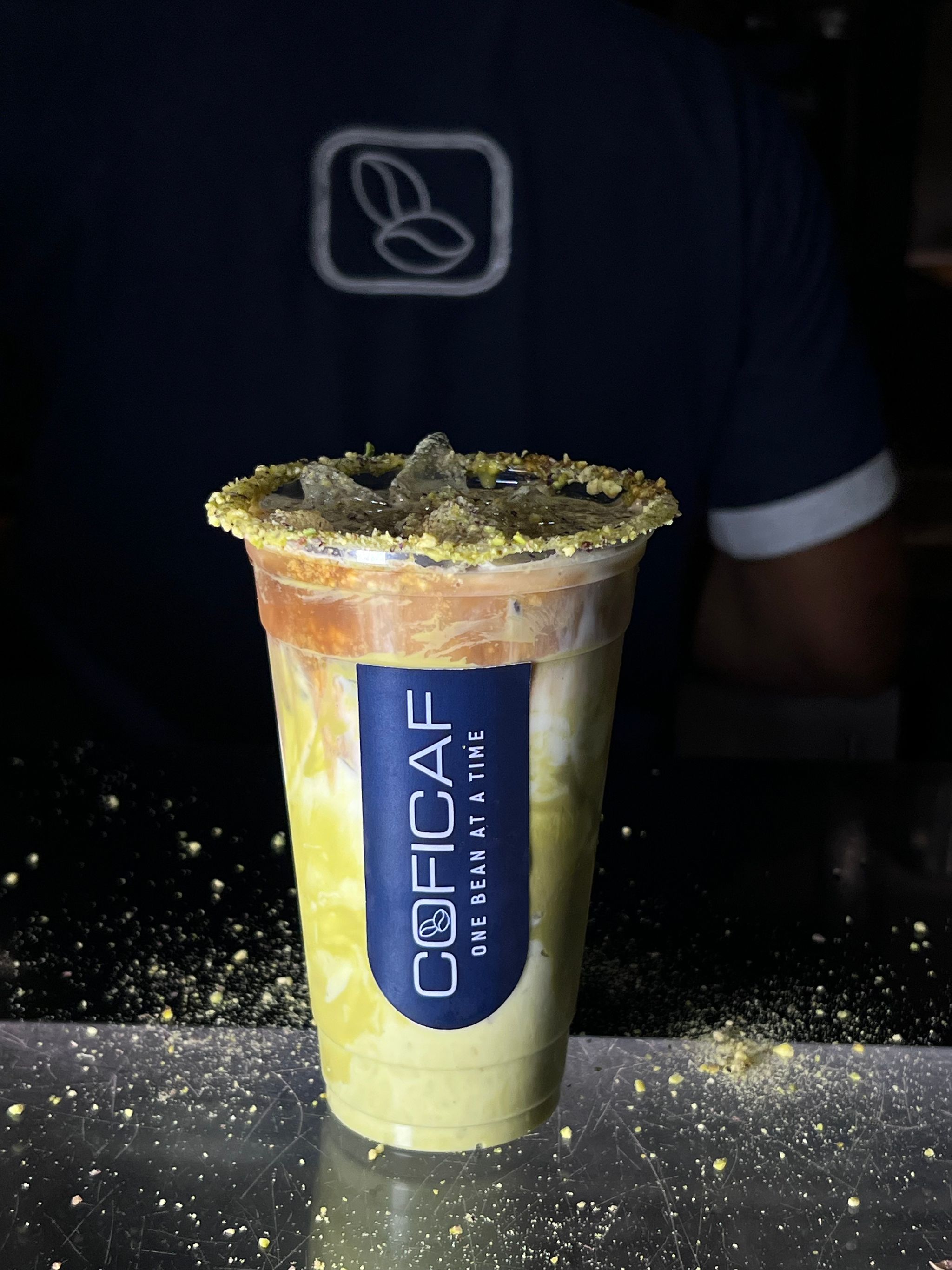 Iced pistachio latte _0