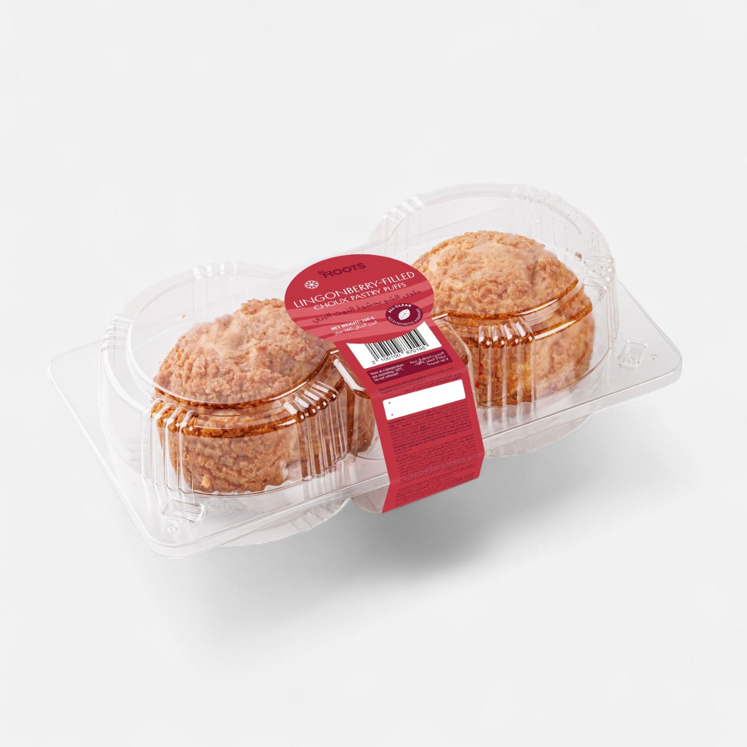 Roots Lingonberry-Filled Choux Pastry Puffs Frozen 1pcs 160g_0