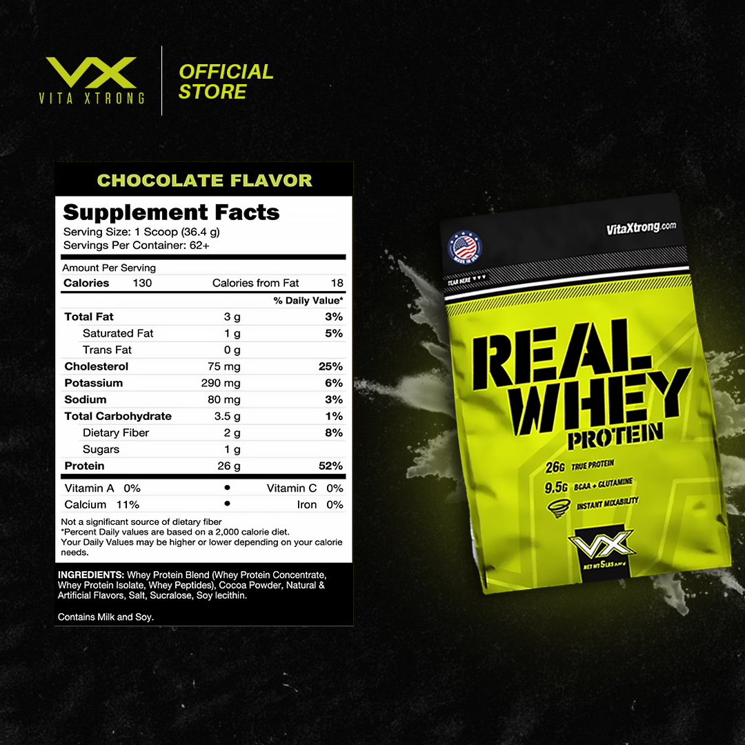 VITAXTRONG REAL WHEY 5lbs 2.3kg (third party lab tested) BUILD MUSCLE & BURN FAT_4