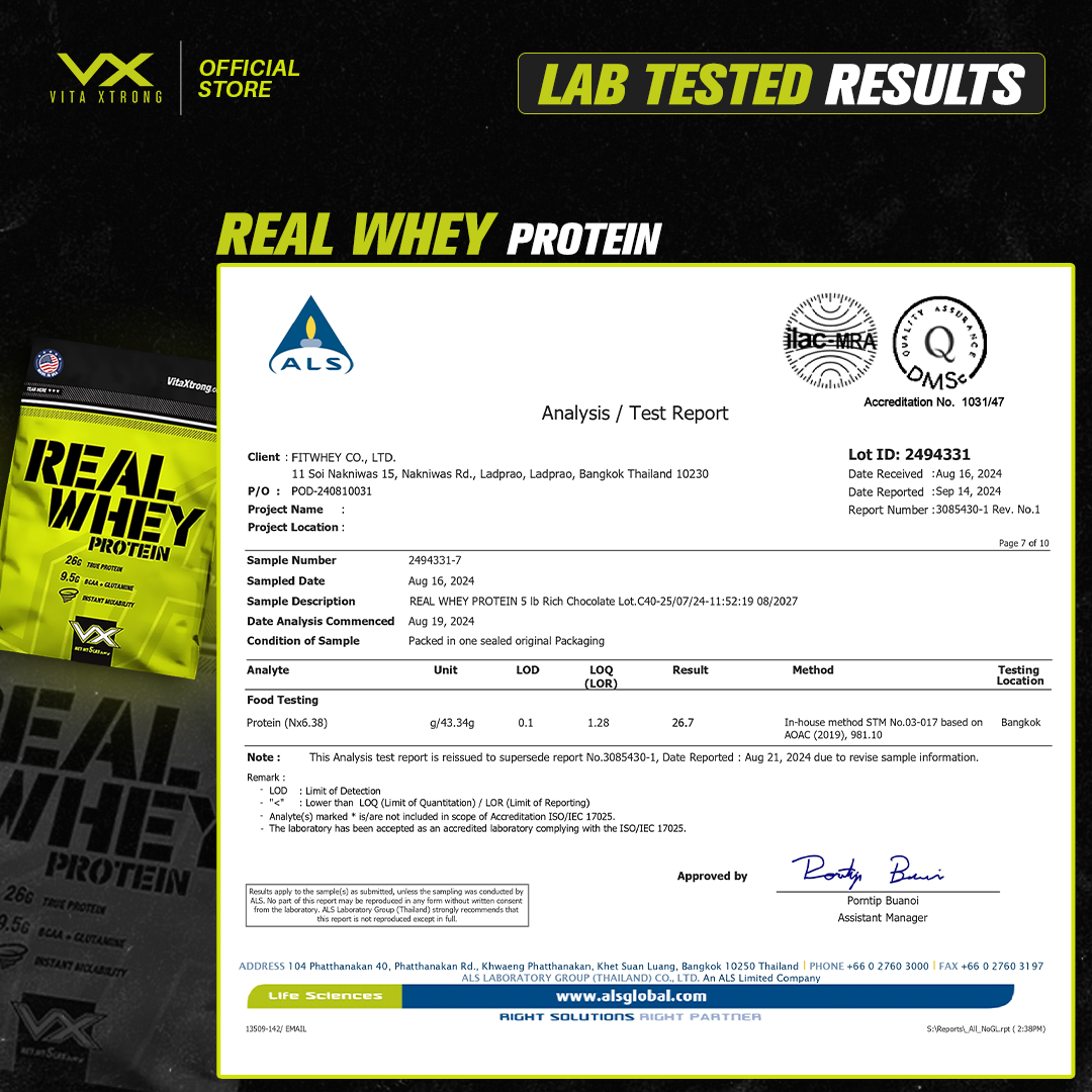 VITAXTRONG REAL WHEY 5lbs 2.3kg (third party lab tested) BUILD MUSCLE & BURN FAT_1