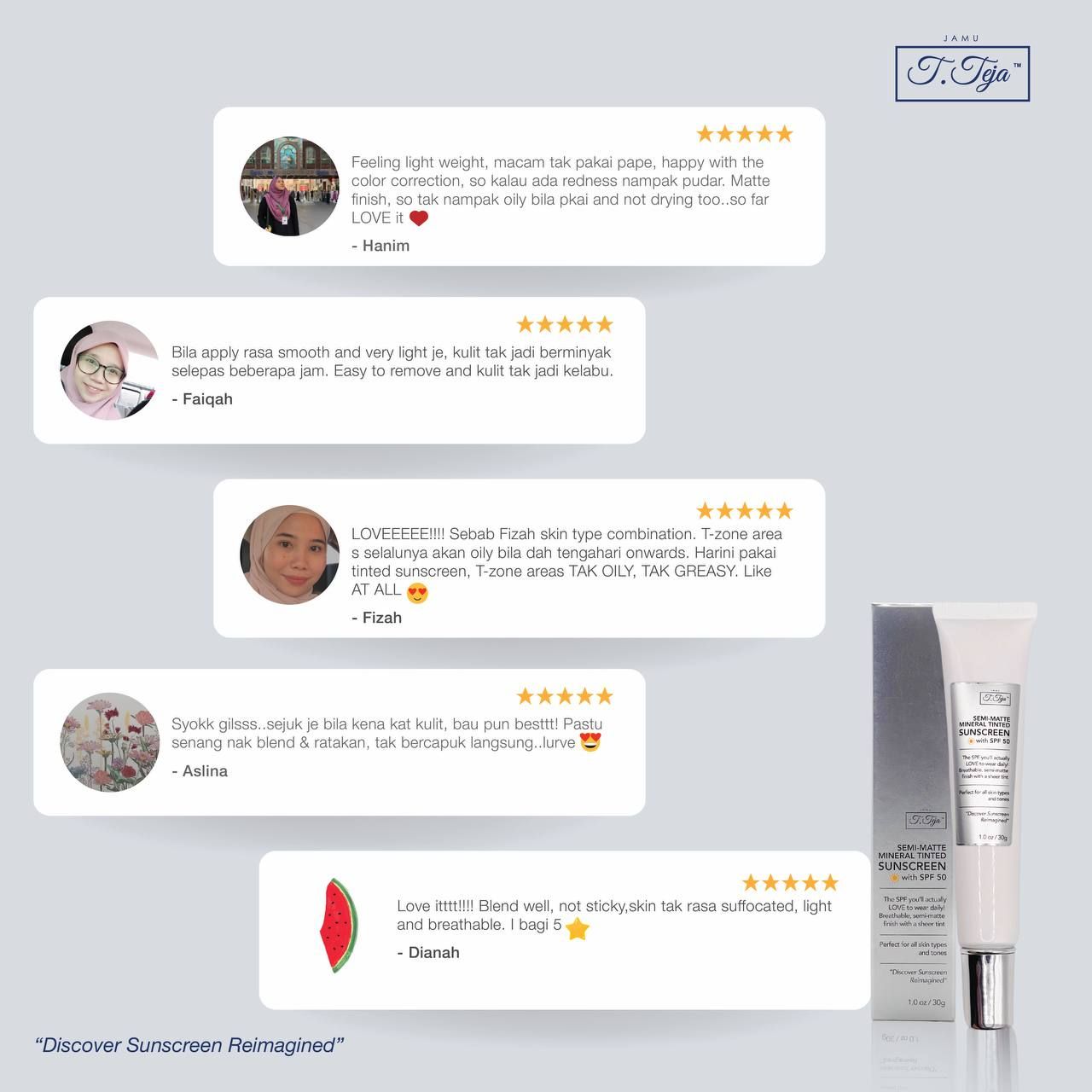 JTT Semi-Matte Mineral Tinted Sunscreen SPF50, 30g _9
