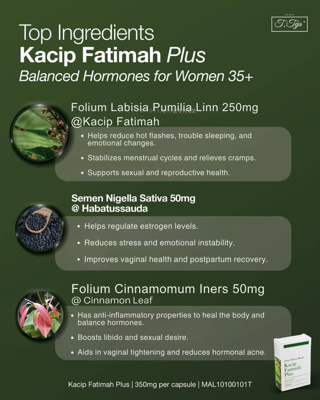 Kacip Fatimah Plus, 30 capsules (Women only) x 1 box_1