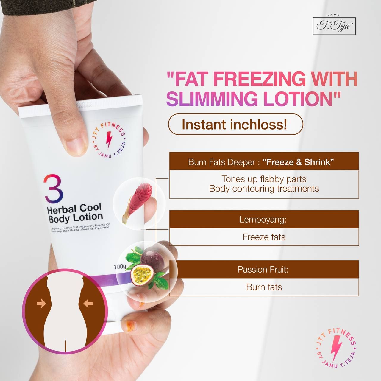 JTT Fitness No. 3 – Advanced Fat-Burning & Cool Body Contouring Lotion (HCBL), 100g _3