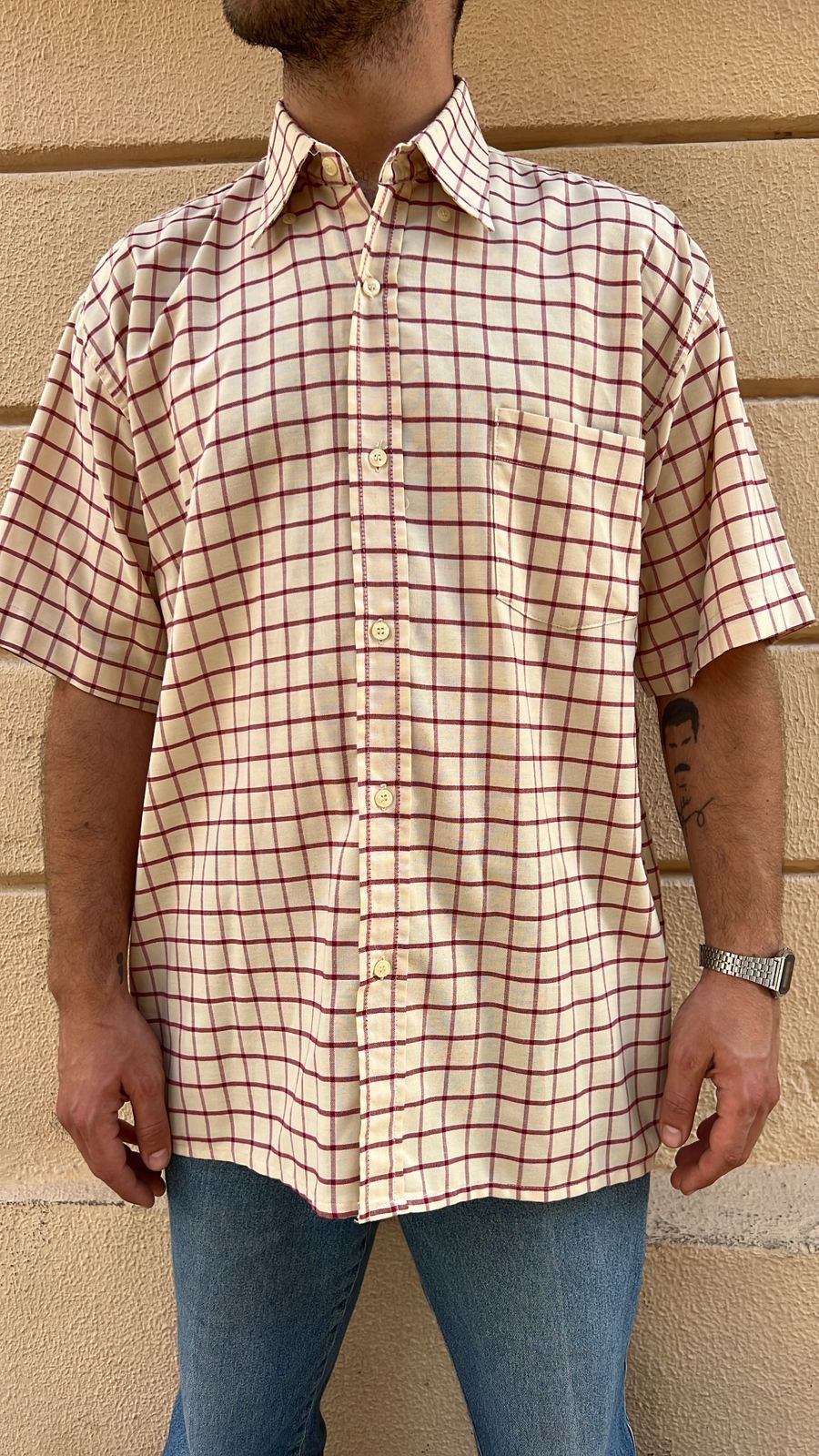 Red & Cream Checkered Shirt_1