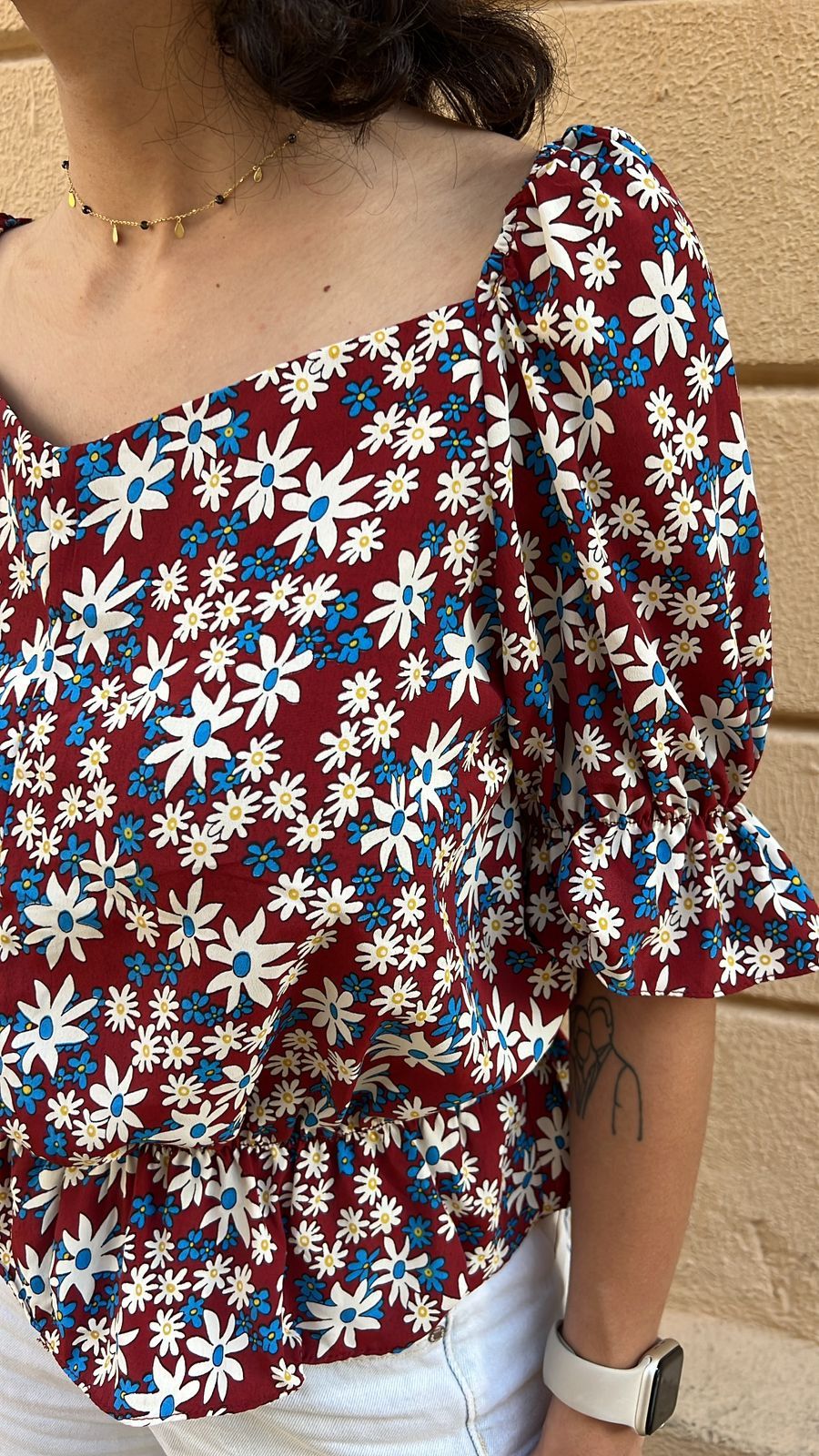 Boho Floral Top with Bell Sleeves_1