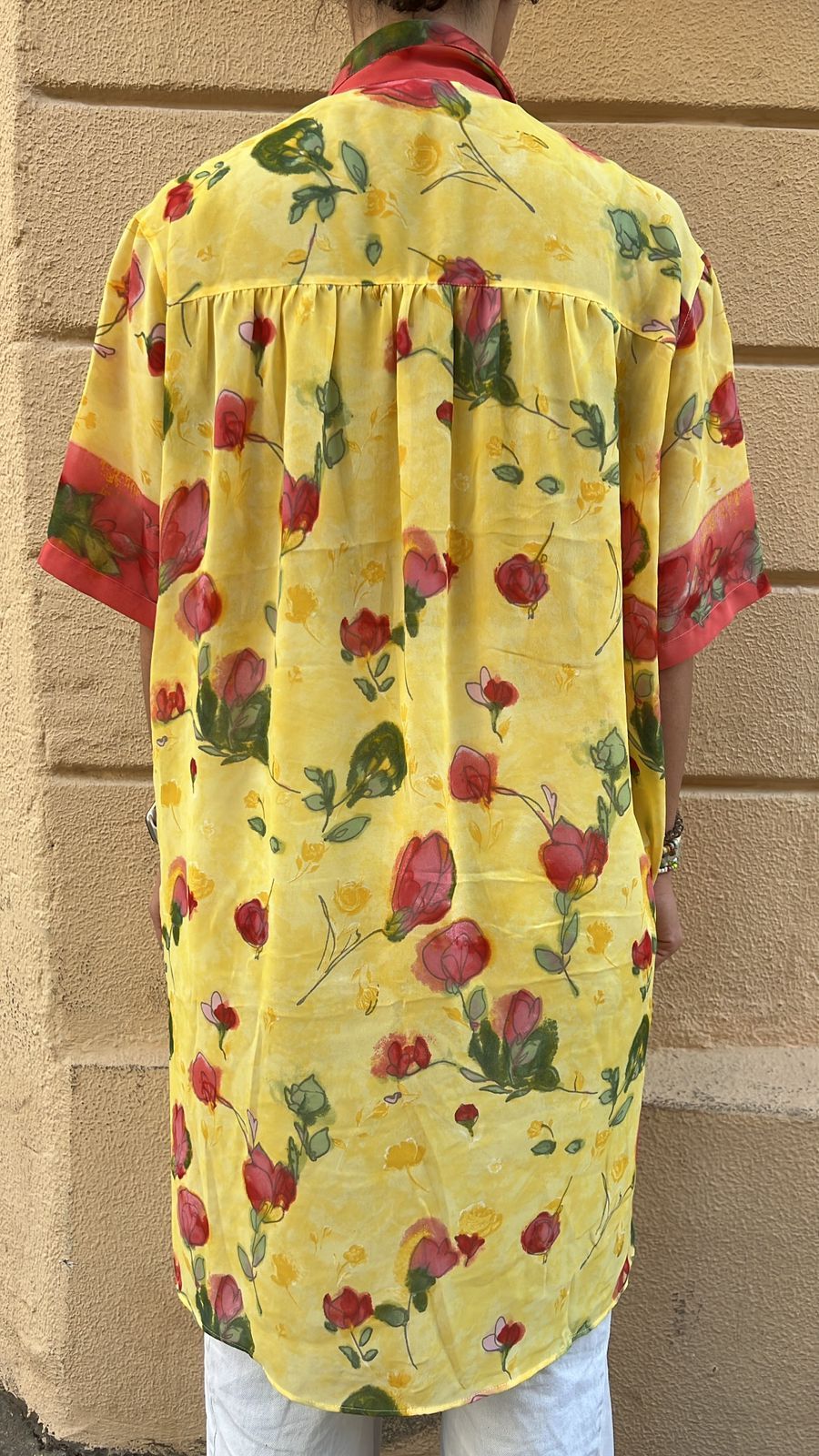 Tropical Floral Print Longline Button-Up Shirt_2