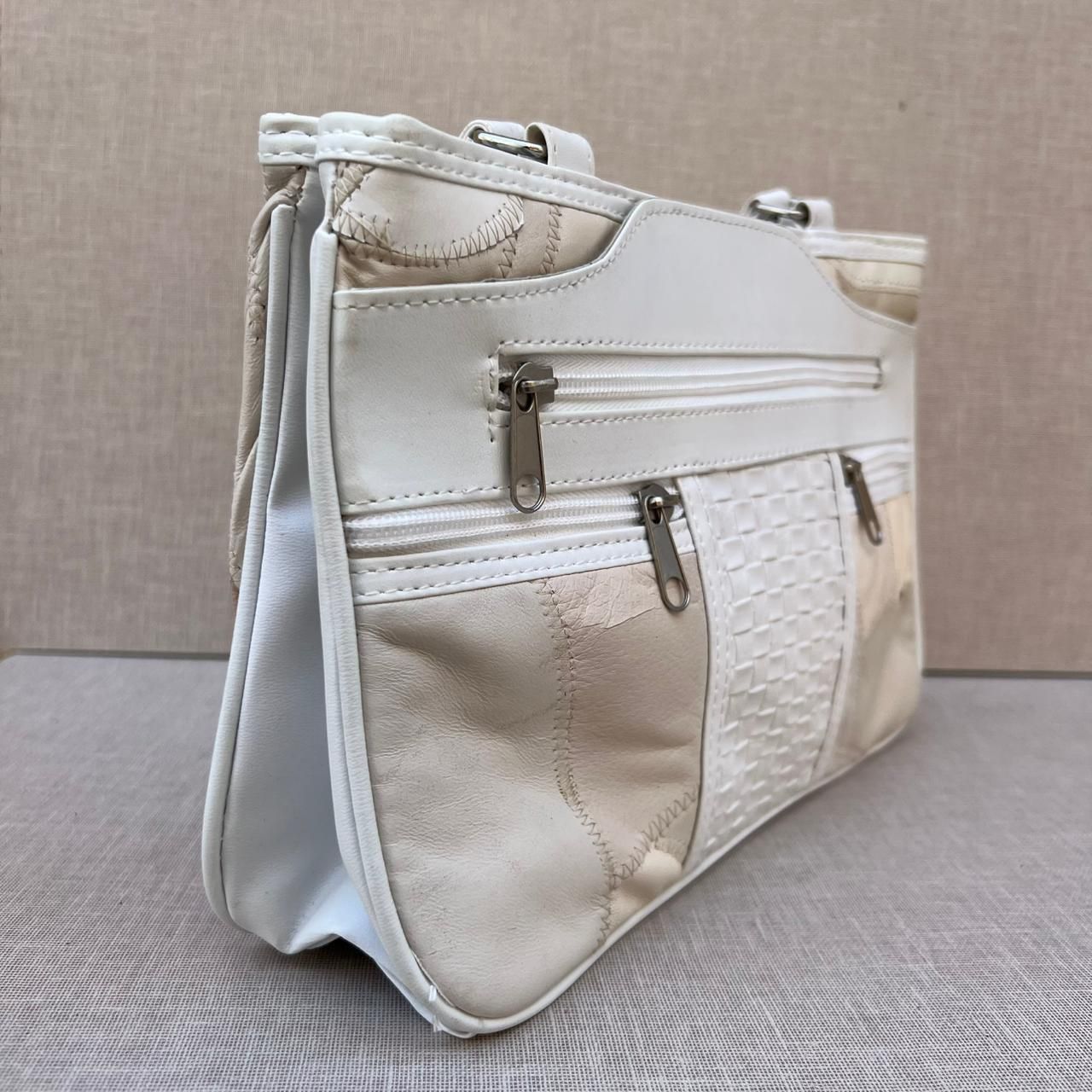 Vintage White Patchwork Bag_1