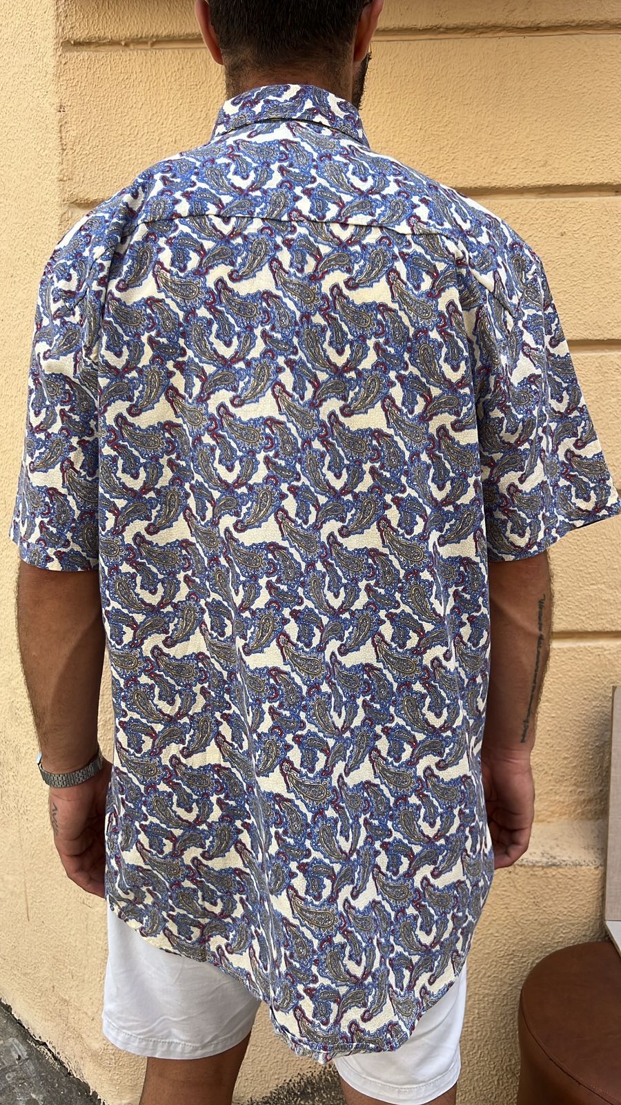 Blue & White Paisley Print Shirt_2
