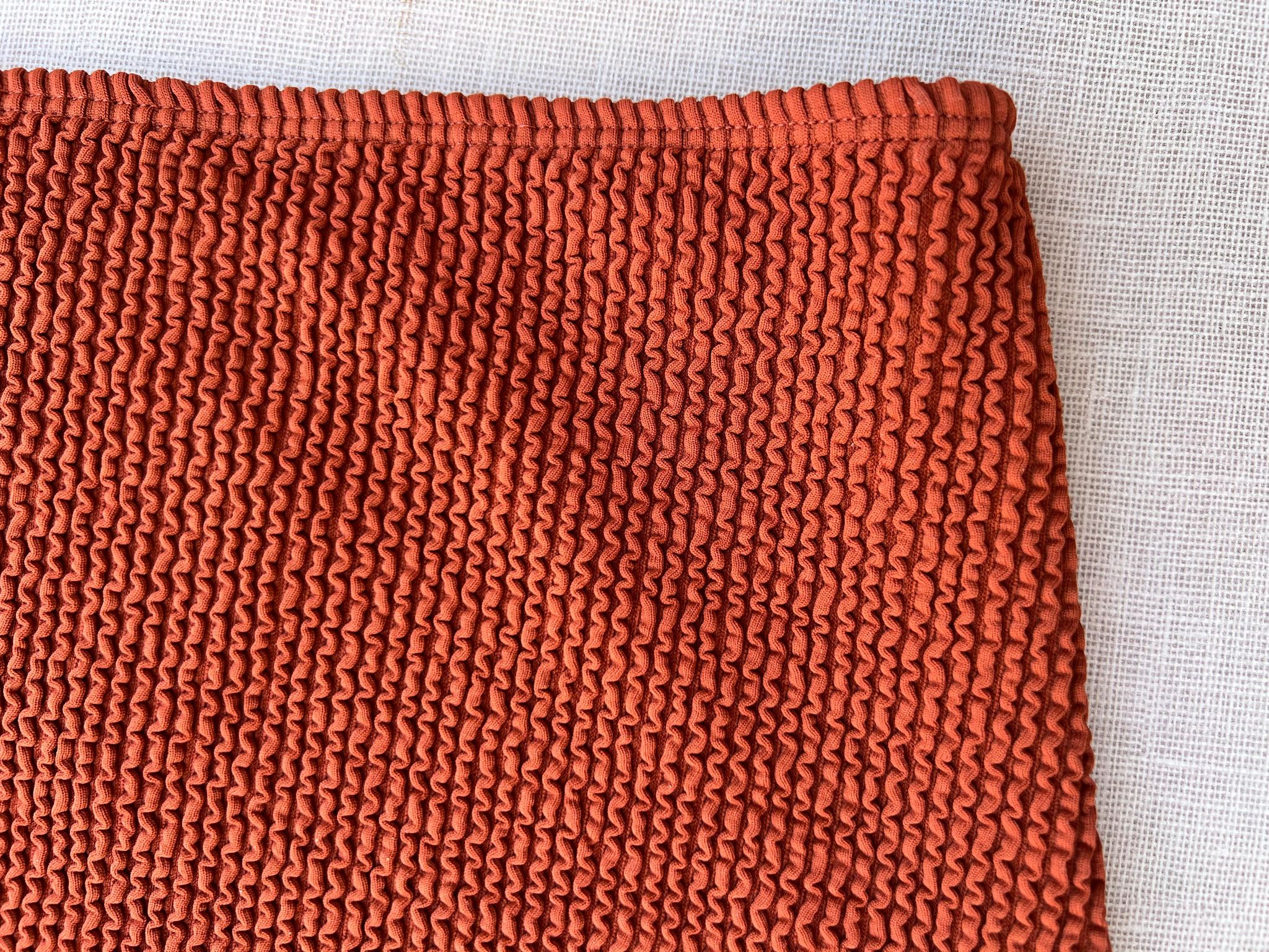 Burnt Orange High Waisted Textured Bikini Bottoms_2