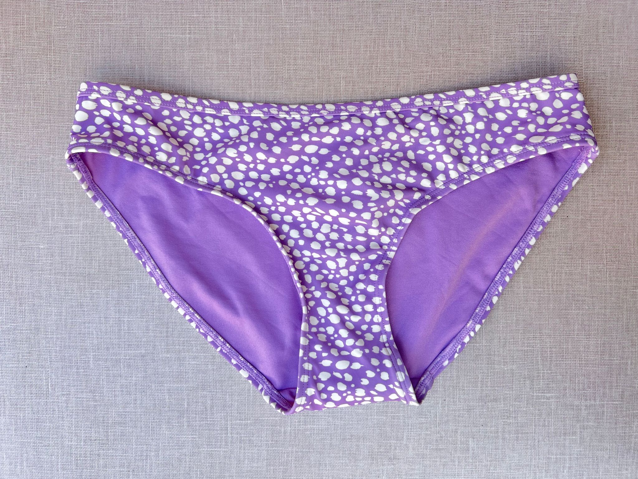  Purple and White Speckled Bikini Bottoms_0