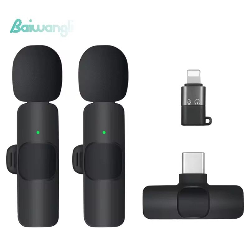 Hot Sale Portable K9 Mini Wireless Lavalier Microphone 2.4G Rechargeable Mic Lapel Lavalier Microphone for iphone Android_1