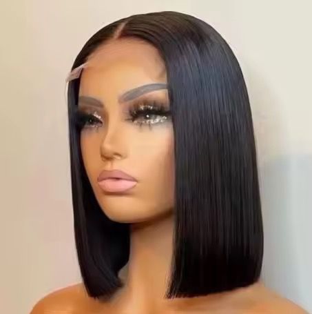Anxin Factory Direct Sales Synthetic Wig Black Brown Straight Short Bob Daily Wig_3