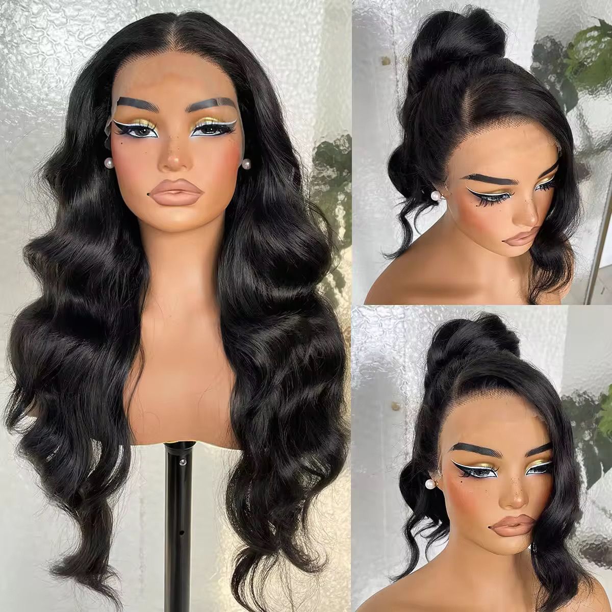 Reddish Brown Hair Lace Front Wigs Synthetic Wigs Body Wave High Quality Glueless Wigs for Black Women_2