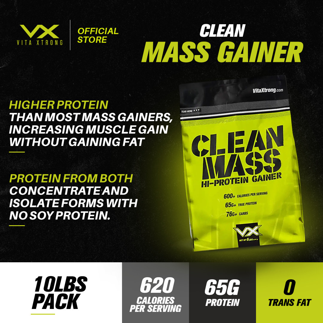 VITAXTRONG Clean Mass Hi-Protein Gainer (6lbs/2.7kg) | Build Muscle, High protein, Max Muscle Growth [VX]_1