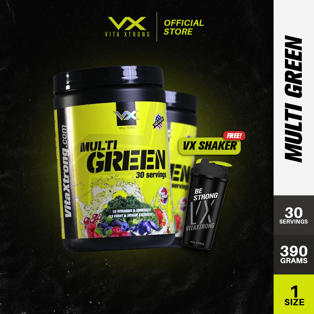 VITAXTRONG MULTI GREEN Multi Vitamins & Minerals + fruits & Veggie Extracts for athletes (30 servings)_0