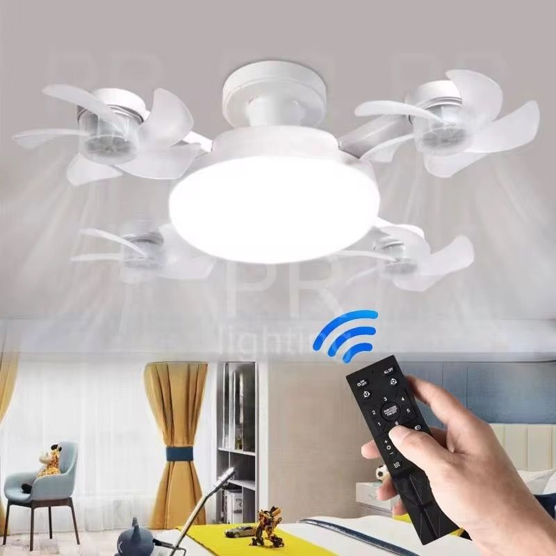 Modern Creative Low Floor Motor 50-60W Ceiling Lamp with Remote Control Simple Quiet Ceiling Fan with LED Lights Home Decor_0