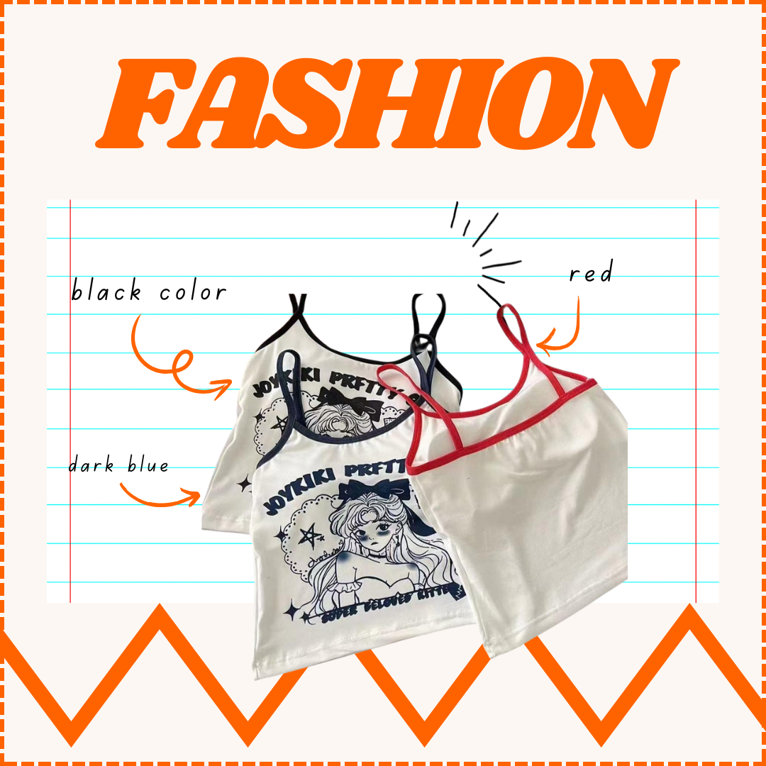 COP-PRIN เสื้อสายเดี่ยว มีฟองน้ำ ลายการ์นผู้หญิง 🩷_0