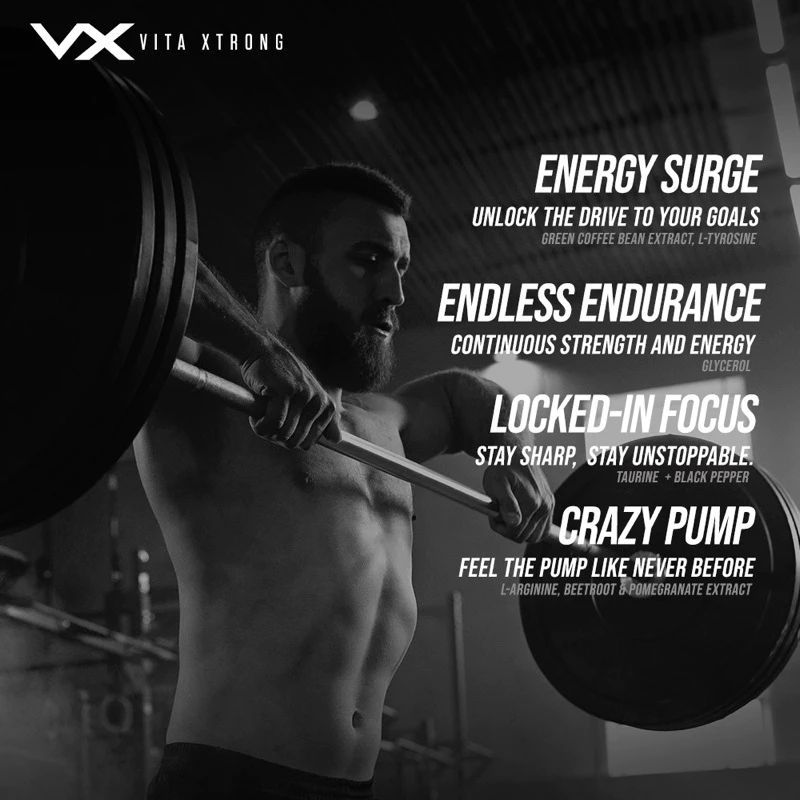 Vitaxtrong X-Push Pre-Workout (330G) | Boost Energy, Fat Burn, Power, Focus [VX]_4