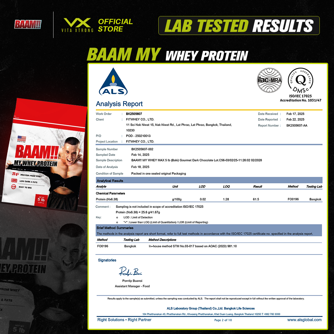 BAAM!! MY WHEY PROTEIN Powder (5lbs, 2.3kg) Muscle Gain, Very Delicious Taste_1