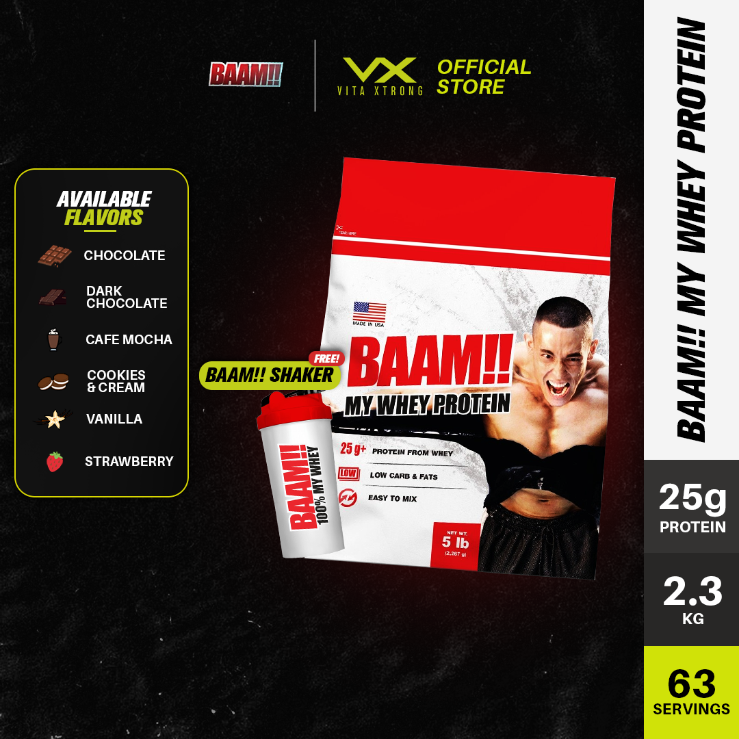 BAAM!! MY WHEY PROTEIN Powder (5lbs, 2.3kg) Muscle Gain, Very Delicious Taste_3