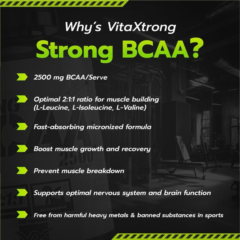 Vitaxtrong Strong BCAA 2500 (240 / 480 capsules) | Muscle Recovery, Muscle Growth, Reduce Soreness [VX]_1