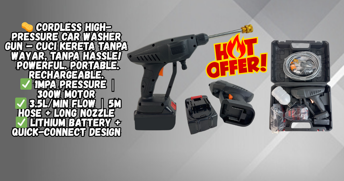 Portable Cordless Electric High-Pressure Car Washer Gun with Rechargeable Lithium Pump_0