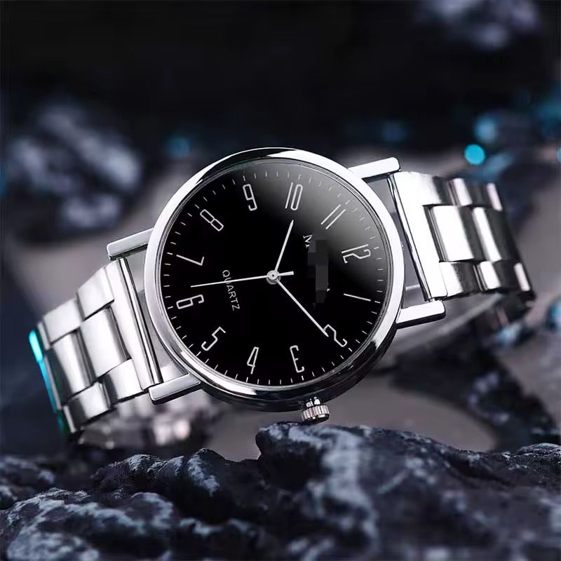 Simple Steel Strap Quartz Men's Watch Leisure Gift Watch_4