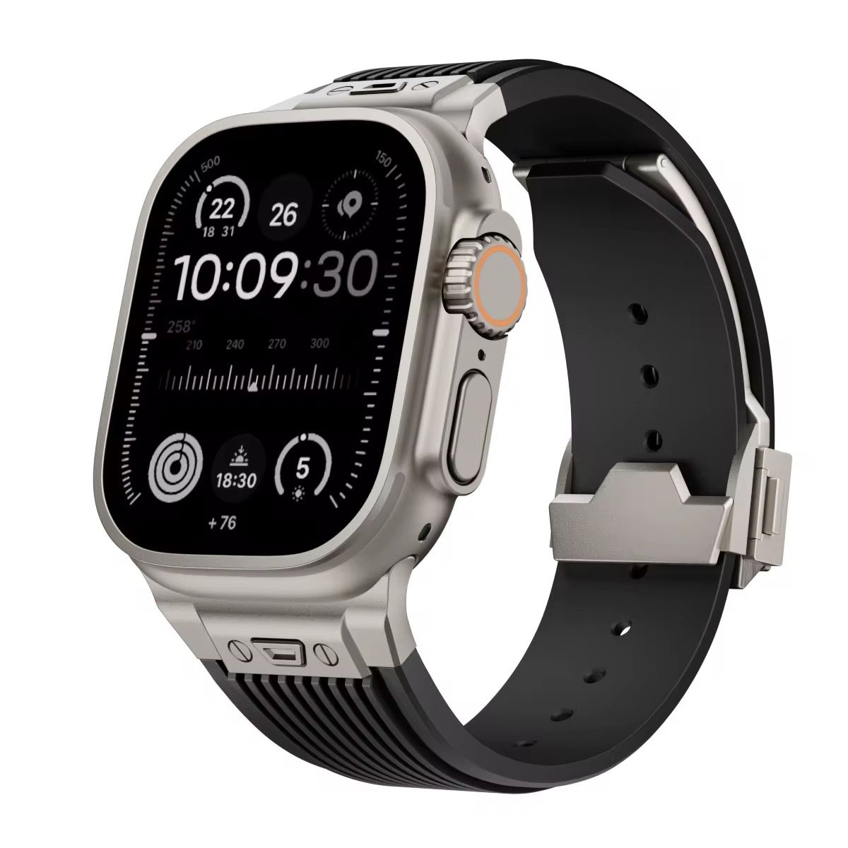 Men's Luxury 46mm Titanium Smart Bracelet 45mm AP Stainless Steel Liquid Silicone Ultra 49mm Apple Watch Band Fashion Accessory_2