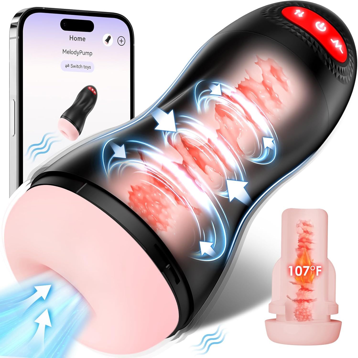 MASTURBADOR MASCULINO AUTOMÁTICO CON 10 MODOS DE SUCCIÓN VIBRACIÓN Y CALENTADOR_0