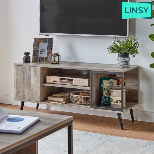 LINSY TV STAND 1 DOOR + 2 SHELVES _0