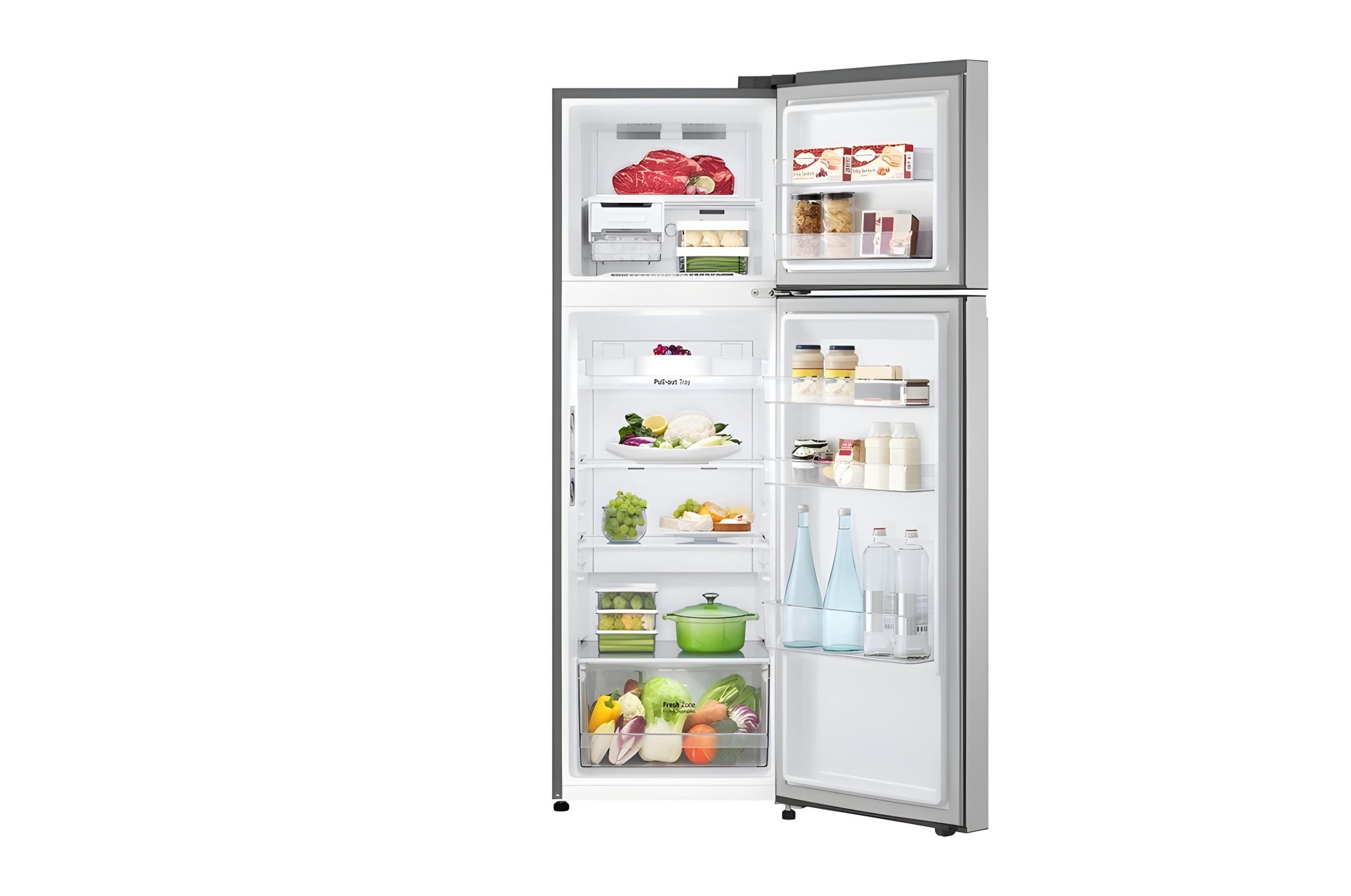 285L Top Freezer Fridge en argent platine3_14