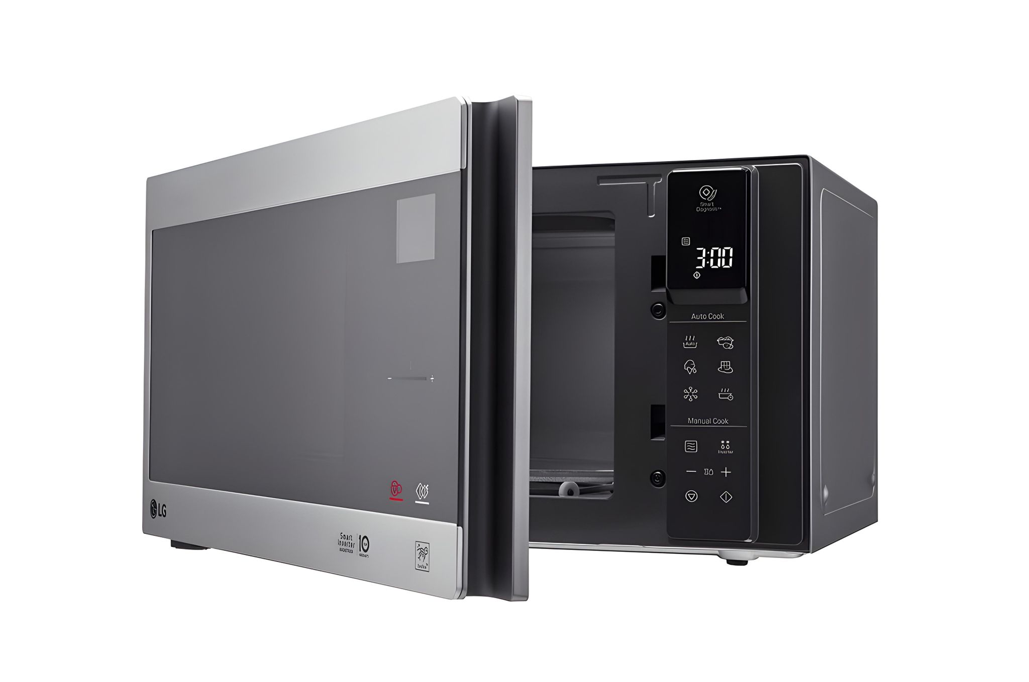 Four à micro-ondes de 42 litres, argent, technologie Smart Inverter avec 10 ans de garantie, grilloir, cuisson automatique intelligente, écran tactile en verre_3