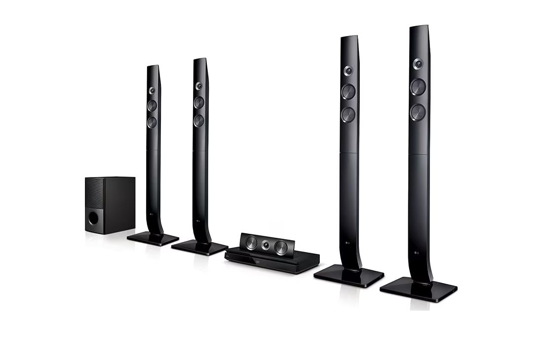 LG Home theater LHD71C, 5.1ch Surround system (4 Tallboy), 1,000W, Bluetooth, FM radio, Bass Subwoofer, DVD HTS_0