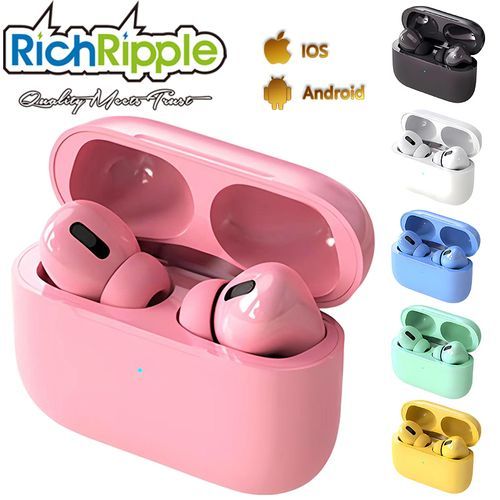 Bluetooth Headsets vs Charging Case Earbuds Wireless Finger Touch Earphone Pink_0