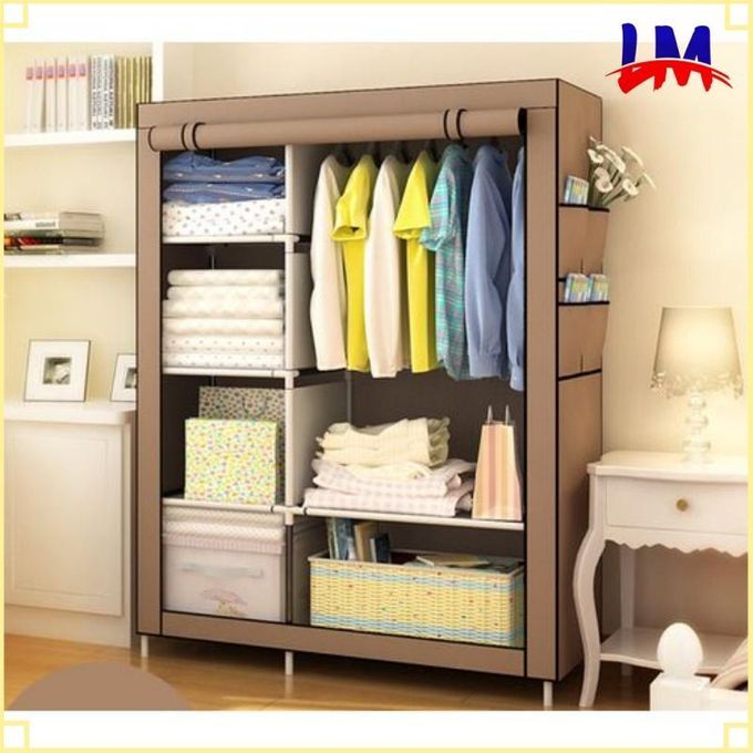 LM-Portable Wardrobe - 6 Shelves - Coffee_0