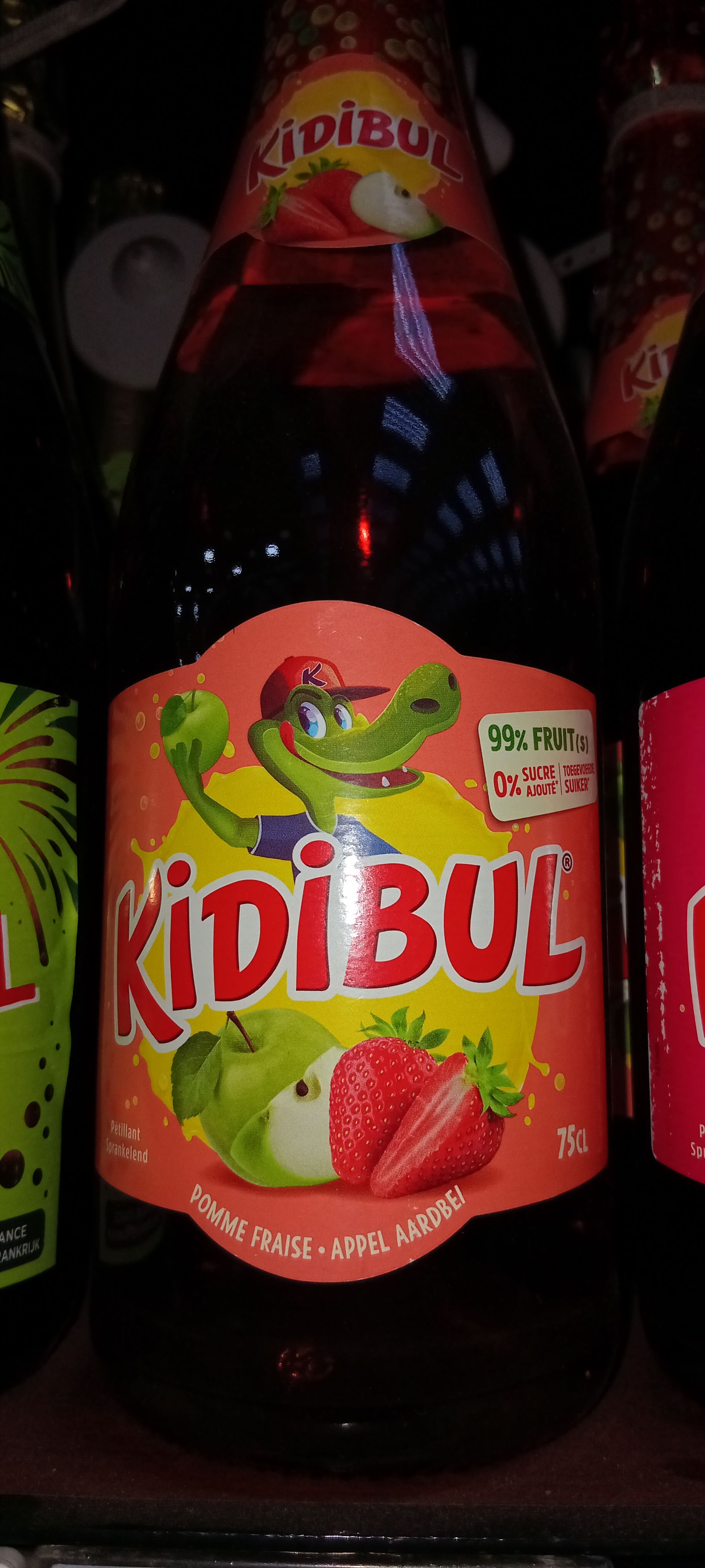 Kidibul Jus Pommes Fraises 0% Alc 75cl_0