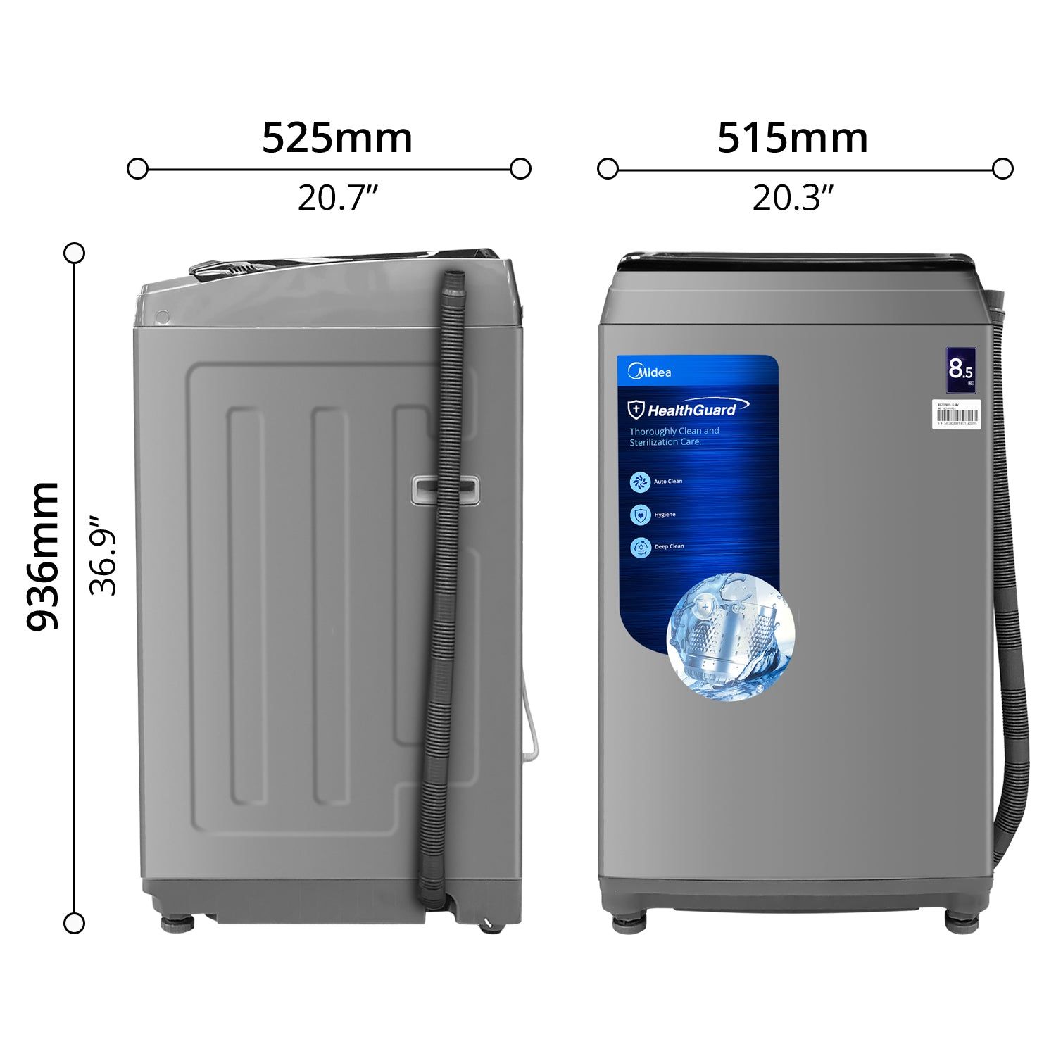 MIDEA WASHING MACHINE INVERTER TOP LOADING 8.5KG _9