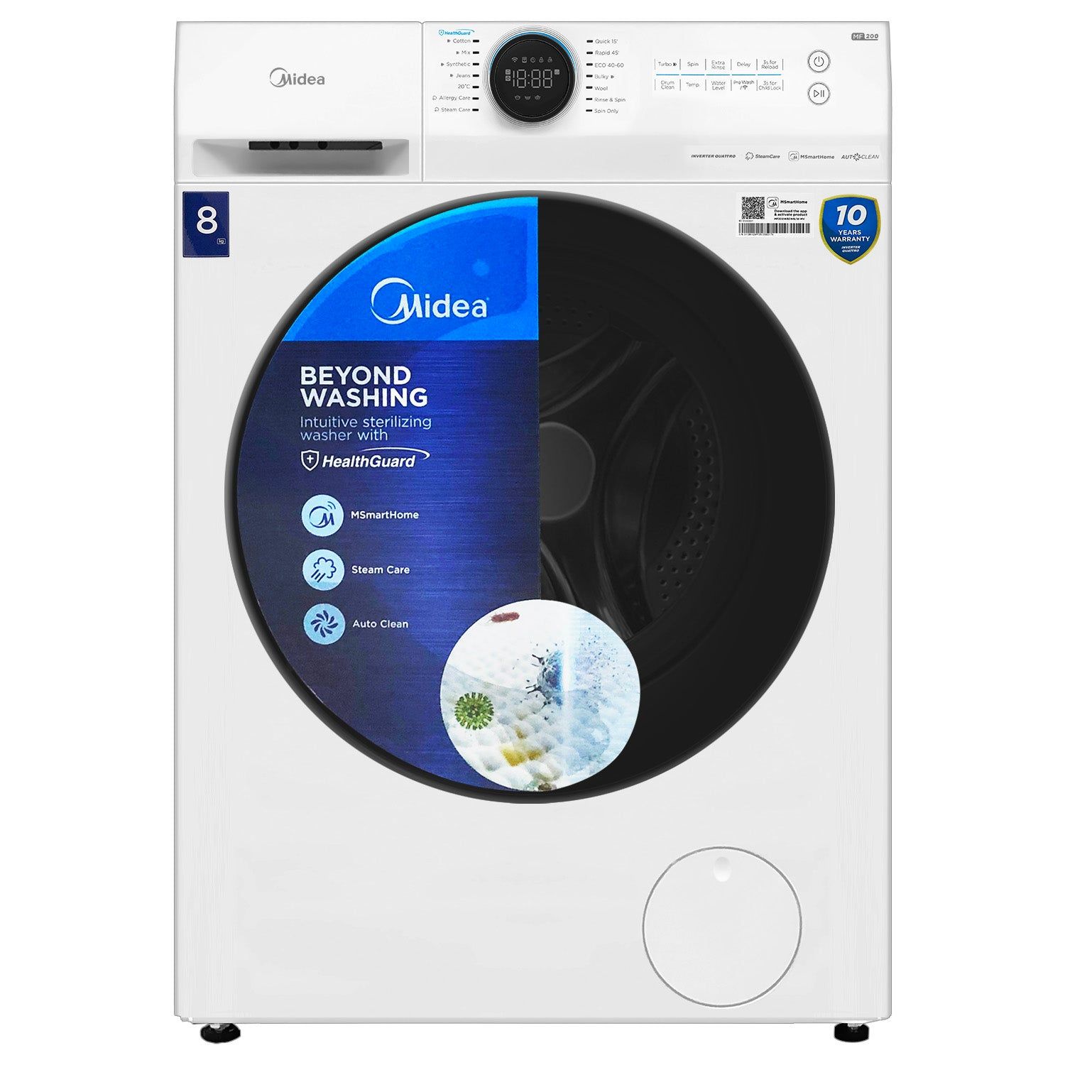 "MIDEA WASHING MACHINE INVERTER FRONT LOAD 8KG _0