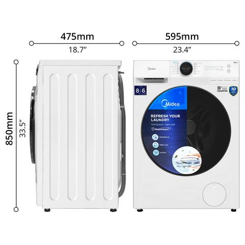 MIDEA WASHER DRYER MACHINE INVETER FRONT LOAD 8KG _8