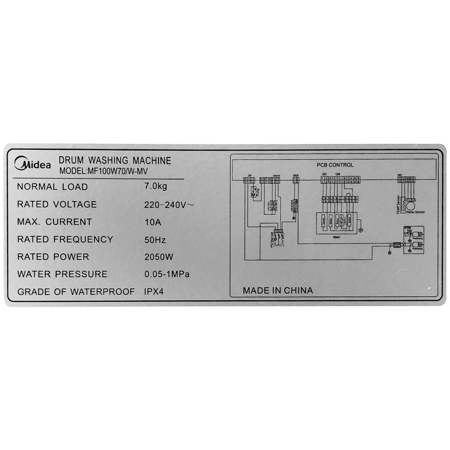 MIDEA WASHING MACHINE FRONT LOAD7KG _8
