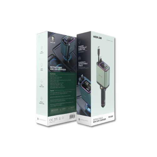 Green Lion Retractable 90W Car Charger PD-65W_0