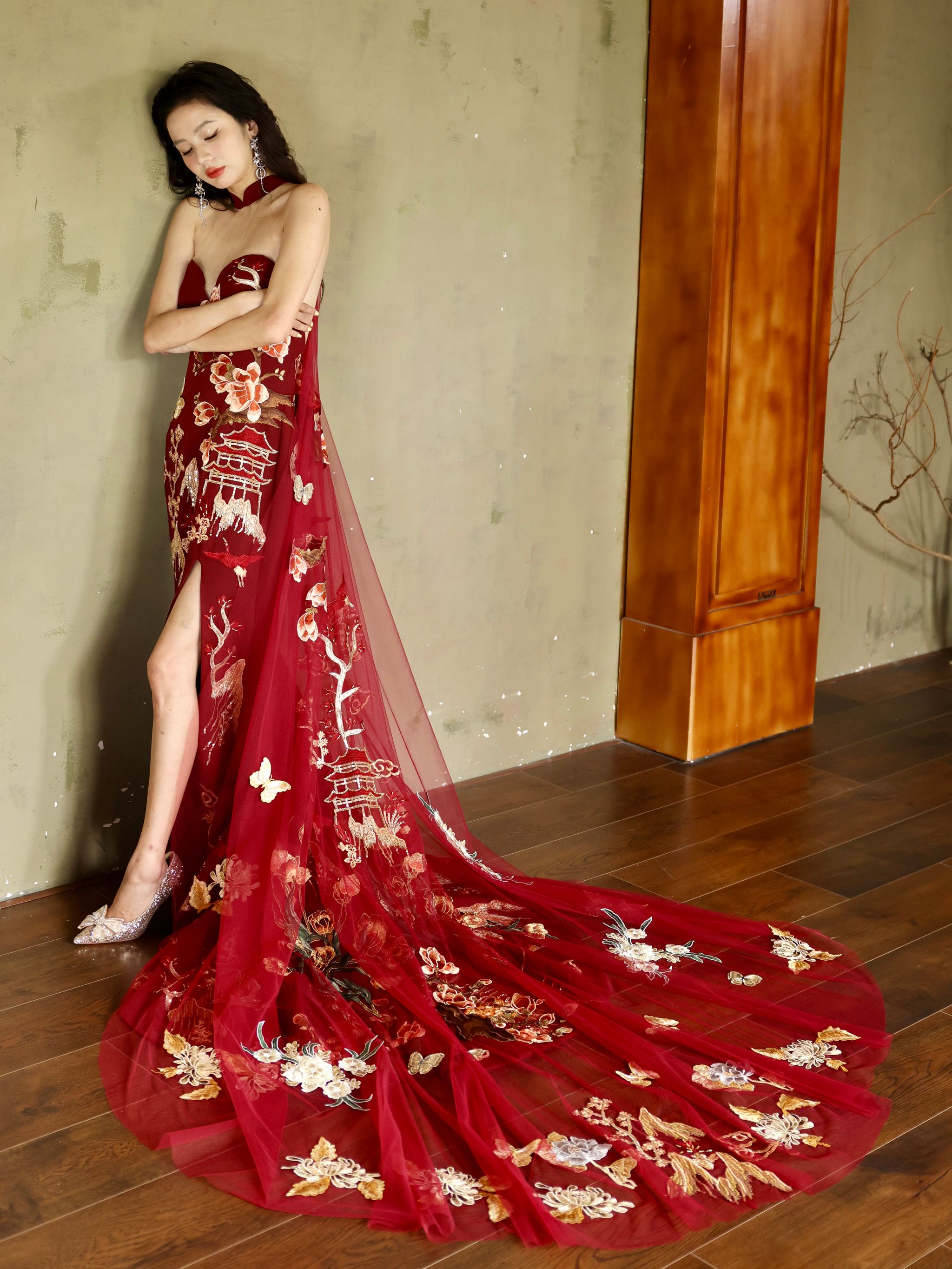 Folklore Cheongsam in Burgundy _5