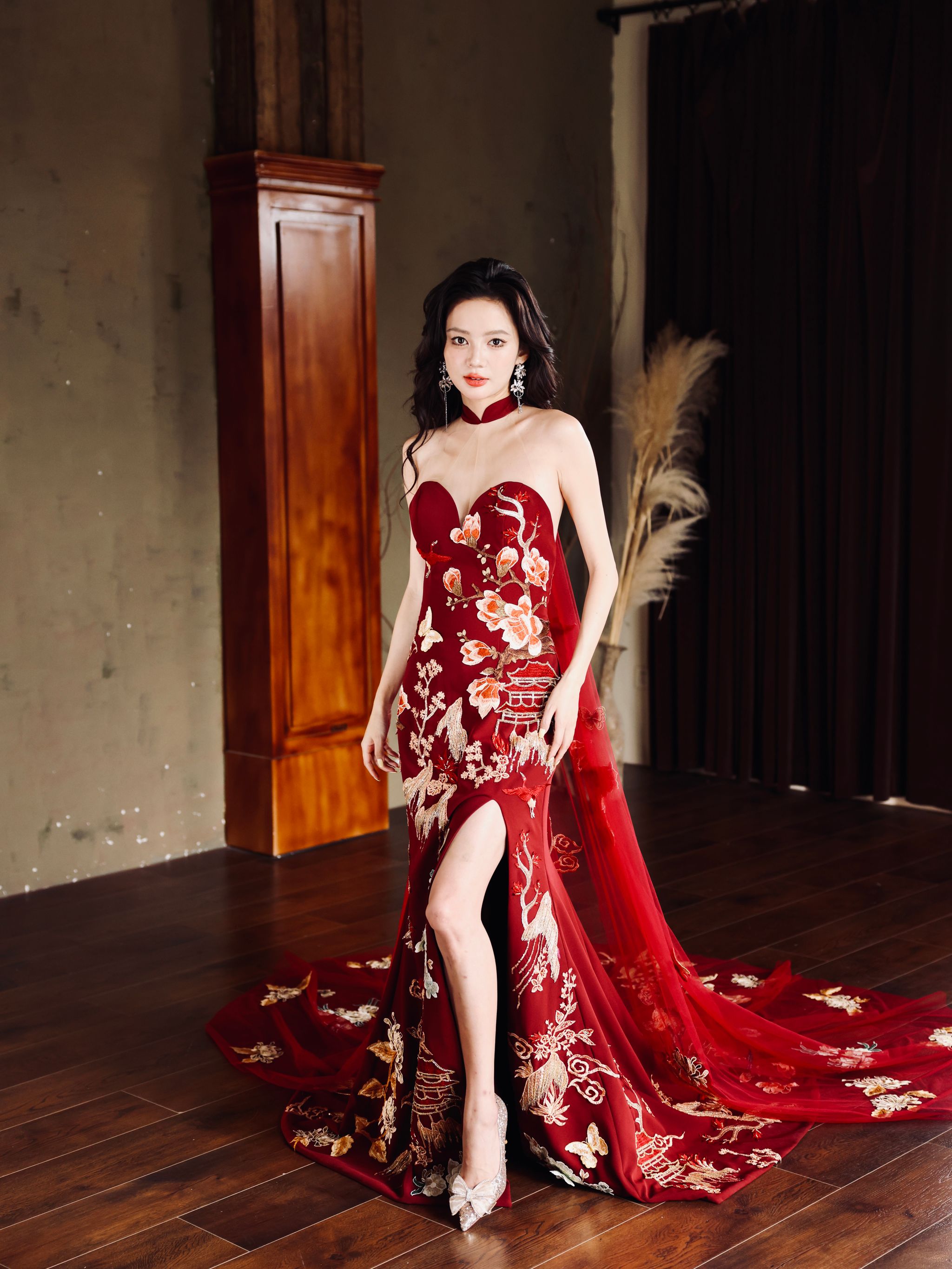 Folklore Cheongsam in Burgundy _3