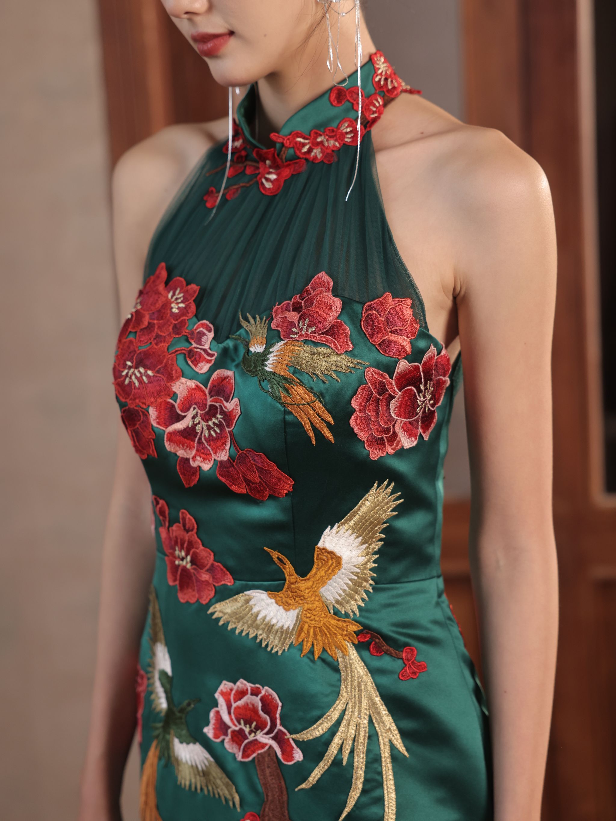 Folklore Cheongsam in Emerald _1