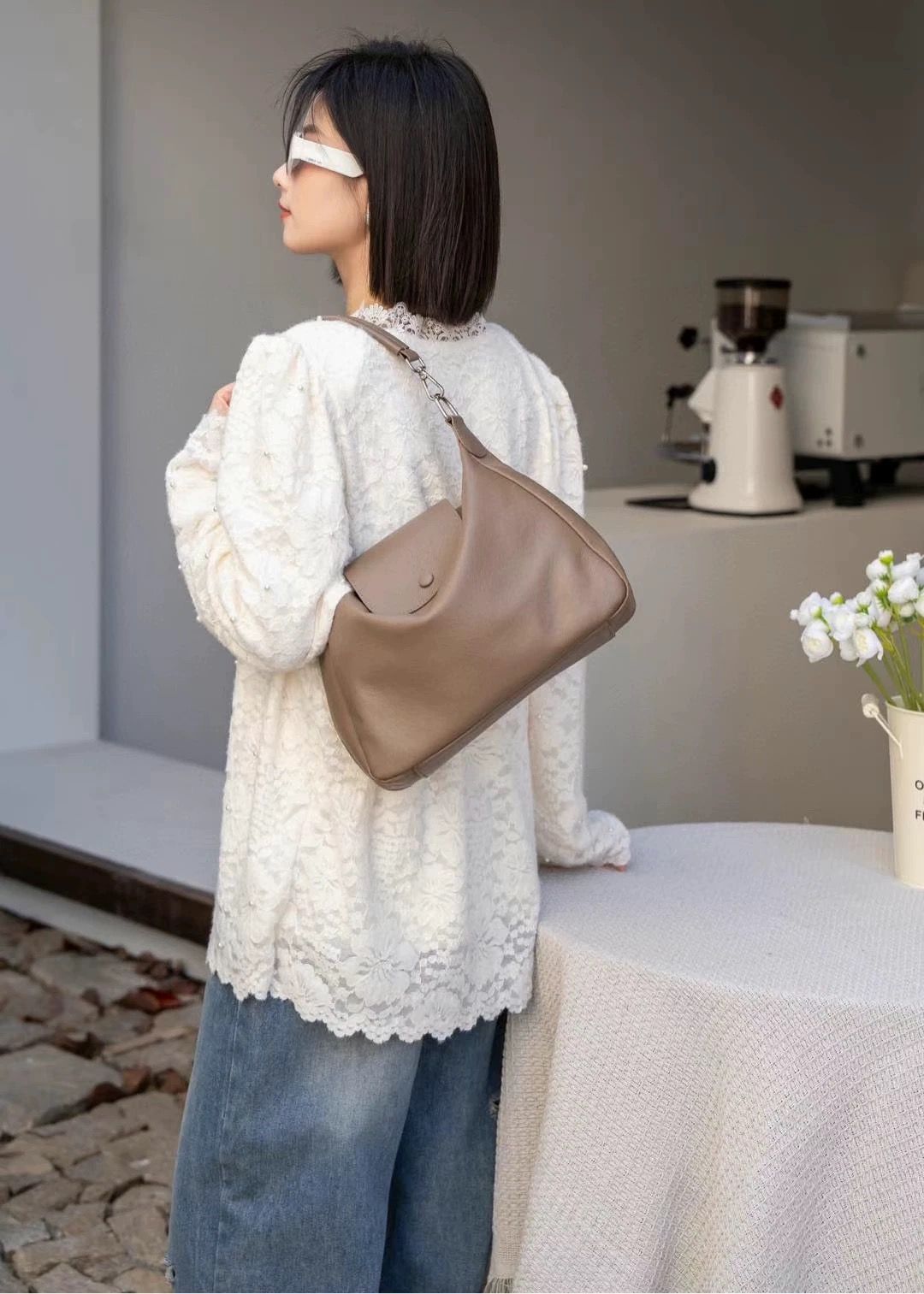 [PREORDER]  7707 - Soft Calf Leather Hobo Bag_10
