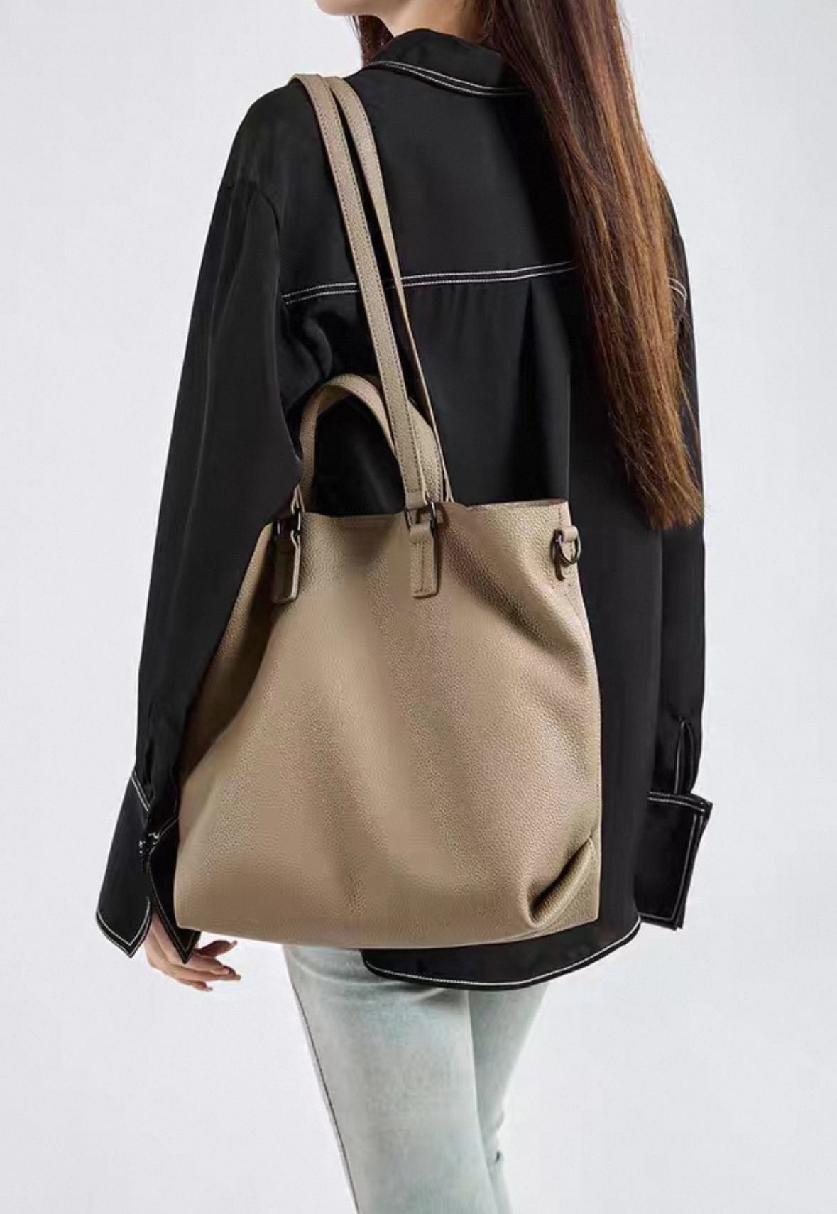 8013 - Tote Shoulder Bag in Calf Leather_9