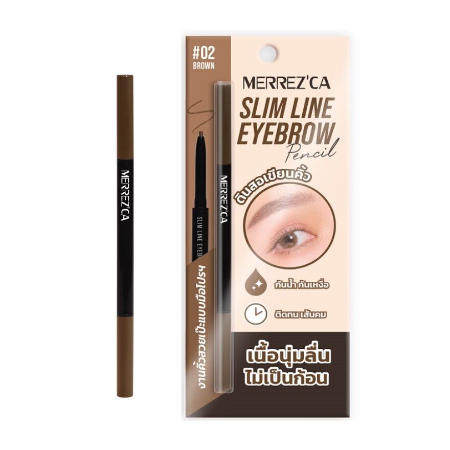 Merrezca Slim Line Eyebrow Pencil ดินสอเขียนคิ้วขนาดเล็กพกพาง่าย หัวดินสอเพียง 1.5 mm_2